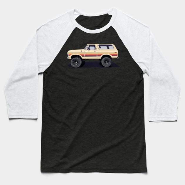 Vintage bronco Baseball T-Shirt by Saturasi